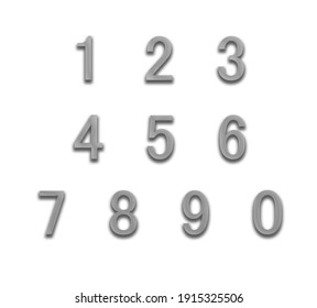 Number Balloons 0 To 9 White Background Gray