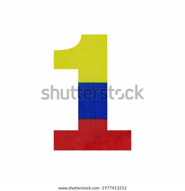Number digit one -\
Colombia flag\
colors