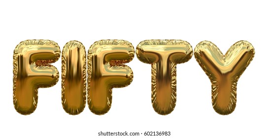 Number Fifty Word Made Gold Foil Stock Illustration 602136983 ...