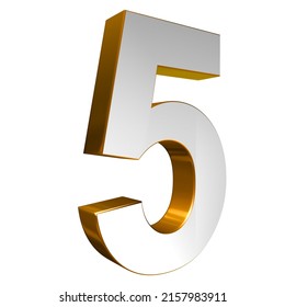 Number Five 3d Render Gold White Stock Illustration 2157983911 ...