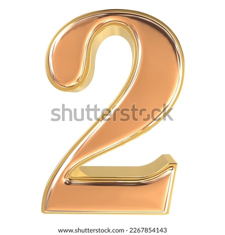 Number Gold 3d Render With Background