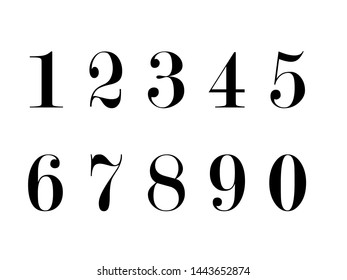 Number Icon Set White Background Stock Illustration 1443652874 ...