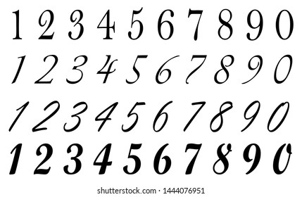 Number Icon Set White Background Stock Illustration 1444076951 ...