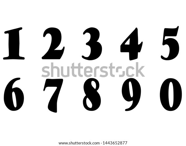 Number Icon Set White Background Stock Illustration 1443652877 ...