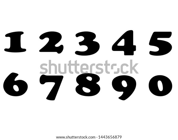 Number Icon Set White Background Stock Illustration 1443656879 ...