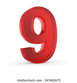 Number Nine Red Isolated Clipping Path Stock Illustration 147442673 ...