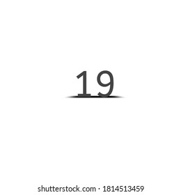 Number Nineteen Number Symbol Nineteen Font Stock Illustration