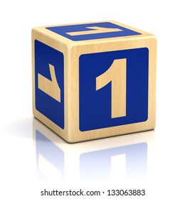 Number One 1 Wooden Blocks Font