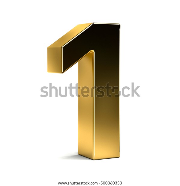 Number One Golden Typeface 3d Render Stock Illustration 500360353