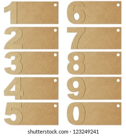 Number Set From Recycle Paper