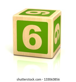 Number Six 6 Wooden Blocks Font