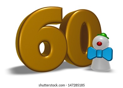 number sixty and clown - 3d illustration - Powered by Shutterstock