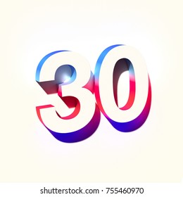 30 Number Outline Stroke Gradient Font Stock Vector (Royalty Free ...