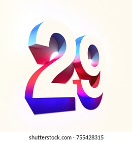 Number Twenty Nine 29 Colorful Abstract Stock Illustration 755428315 ...