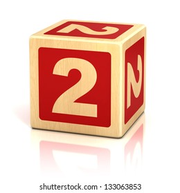 Number Two 2 Wooden Blocks Font