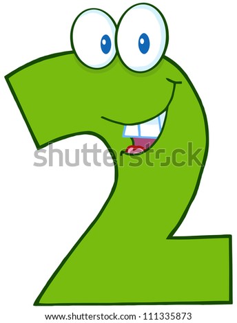 Number Two Funny Cartoon Character Raster Stock Illustration 111335873