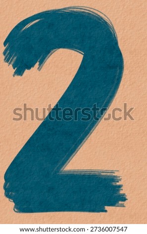 Number two icon with brush pattern