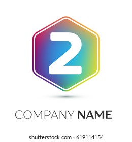 Number Two Logo Symbol Colorful Hexagonal Stock Illustration 619114154 ...