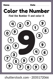 1,151 Number 9 worksheets Images, Stock Photos & Vectors | Shutterstock