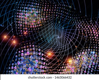 Number World series. Composition of digits and fractal elements on the subject of  science, education and modern technology