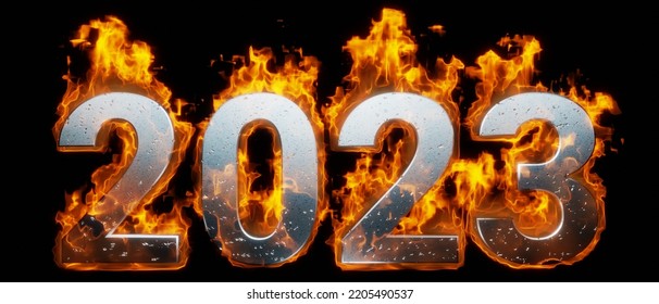 Numbers Flames 2023 Burning Letters 3d Stock Illustration 2205490537 ...