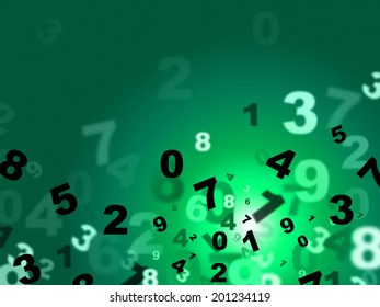 Numbers Green Indicating High Tec And Computing
