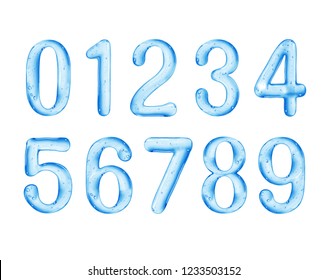 Numbers Are Made Of Viscous Liquid, Isolated On White Background