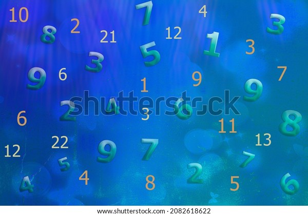 Numbers on a wall\
background,\
numerology\
