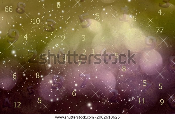 Numbers on a wall\
background,\
numerology\
