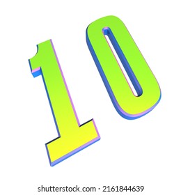 Numeral 10 Green Volumetric Number On Stock Illustration 2161844639 ...