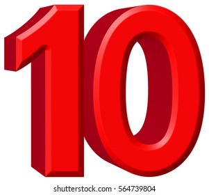 Numeral 10 Ten Isolated On White Stock Illustration 564325630