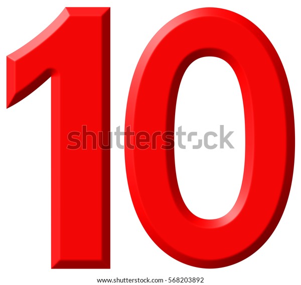 Numeral 10 Ten Isolated On White Stock Illustration 568203892