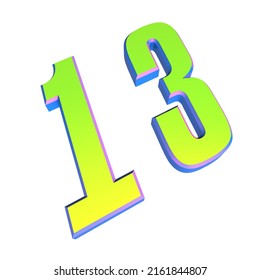 Numeral 13 Green Volumetric Number On Stock Illustration 2161844807 ...