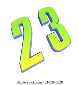 Numeral 23 Green Volumetric Number On Stock Illustration 2161845029 ...