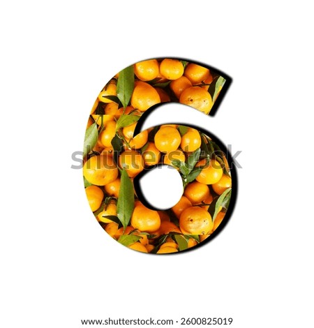 Numeric illustration design with orange fruit background, typographic numeric design