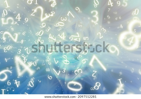 numerology, numbers on the\
background of an abstraction made from a photograph, with a\
twisting\
effect