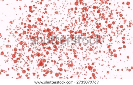 Numerous small red ink dots scattered across a white background, a subtle textured pattern