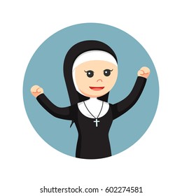 Nun Happy Circle Background Stock Illustration 602274581 | Shutterstock