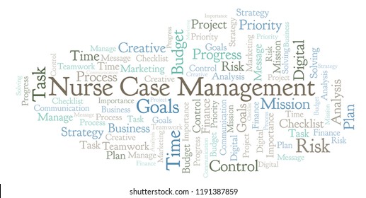 Nurse Case Management Word Cloud, Made With Text Only.