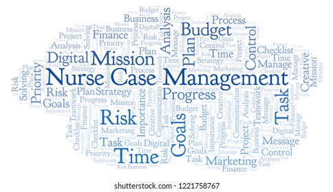 Nurse Case Management Word Cloud, Made With Text Only.