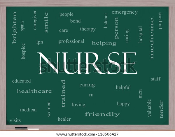 Nurse Word Cloud Concept On Blackboard Stock Illustration 118506427 ...