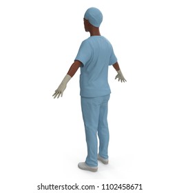 Nurse Or Young Doctor Standing In Full Body Isolated On White. 3D Illustration