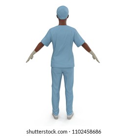 Nurse Or Young Doctor Standing In Full Body Isolated On White. 3D Illustration