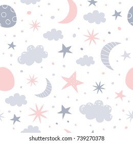 
Nursery Baby Seamless Pattern. Children Illustration.