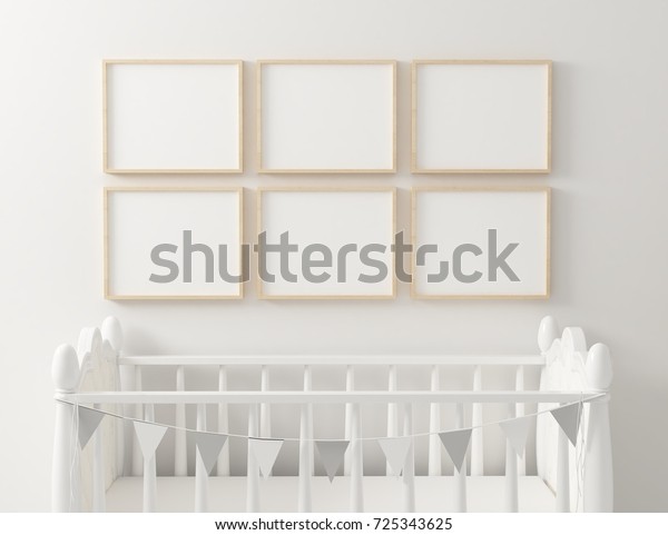 Download Nursery Frame Mockup 6 Panel 3d Stock Illustration 725343625