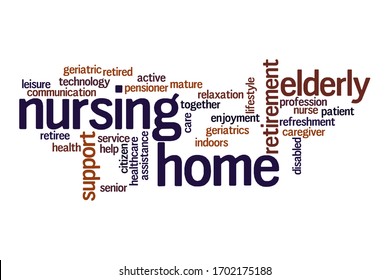 Nursing Home Word Cloud Concept On White Background