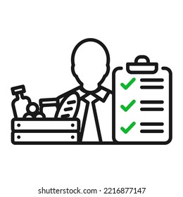 Nutritionist Outline Icon. Dietitian Doctor Illustration.