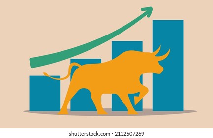 Nyse bull market on coronavirus growth trend. Indicator investment for stock market and crisis illustration concept. Business collapse and economy rebound with money chart and commerce profit