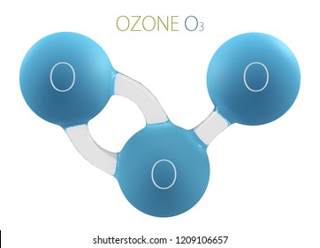 O3 Ozone 3d Molecule Isolated On White