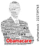 Obamacare word cloud shape concept